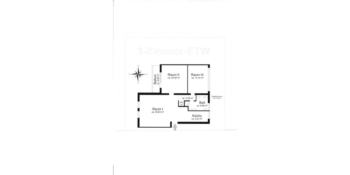 Etagenwohnung Augsburg Bergheim - 3 Zimmer, 85 m&sup2;, 359.000&euro; | Angebot:27155213
