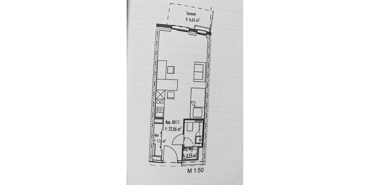 Erdgeschoßwohnung Augsburg Bärenkeller - 1 Zimmer, 29 m&sup2;, 736&euro; | Angebot:25516230