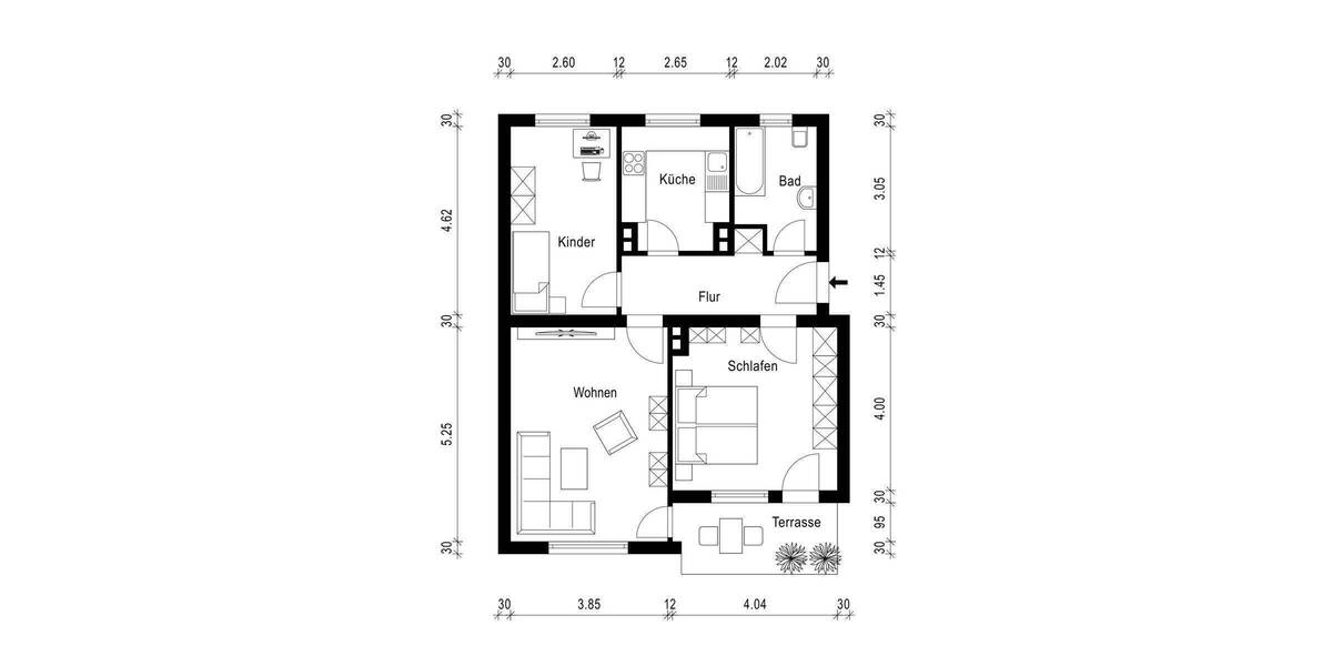 Etagenwohnung Königsbrunn - 3 Zimmer, 70 m&sup2;, 325.000&euro; | Angebot:25728182