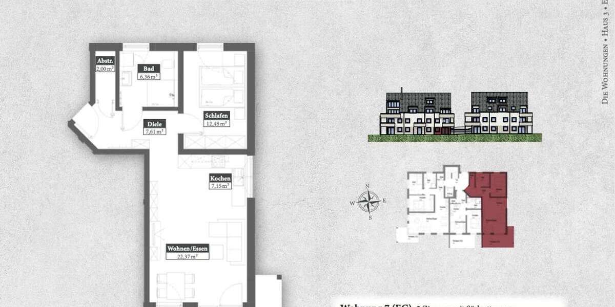 Etagenwohnung Mering - 2 Zimmer, 66 m&sup2;, 425.000&euro; | Angebot:25541325