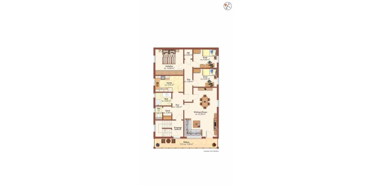 Etagenwohnung Aichach - 4 Zimmer, 104 m&sup2;, 425.000&euro; | Angebot:26562375