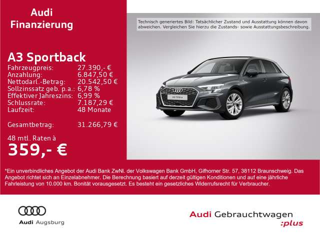 Audi A3 56.500 km 27.390 € Gersthofen 86368
