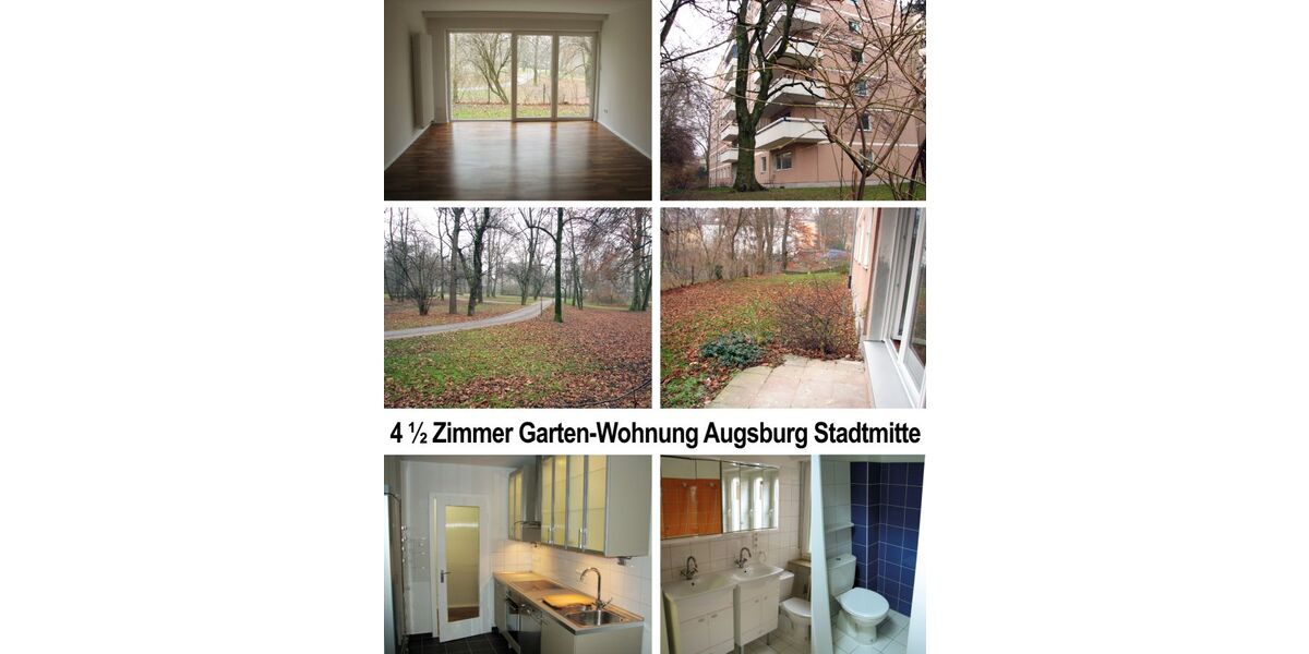 Provisionsfrei* Direkt vom Eigentümer: Sonnige elegante 106 qm Garten Stadtwohnung Augsburg Innenstadt, saniert (Kapitalanleger, München Pendler, Praxis) - Erdgeschoßwohnung Augsburg Innenstadt | Angebot:26599564