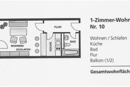 Bezugsfreie 1-Zimmer-Eigentumswohnung mit Balkon 9. OG – Top Lag zimmer
