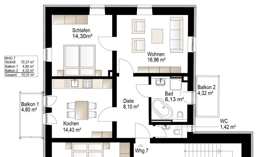 2 Altbau Loft Wohnung am Lech: 73 qm + 64 qm, kernsaniert, BalkonGarten, Parkett, Küche, ruhig, nähe KUKA, provisionsfrei 2 zimmer