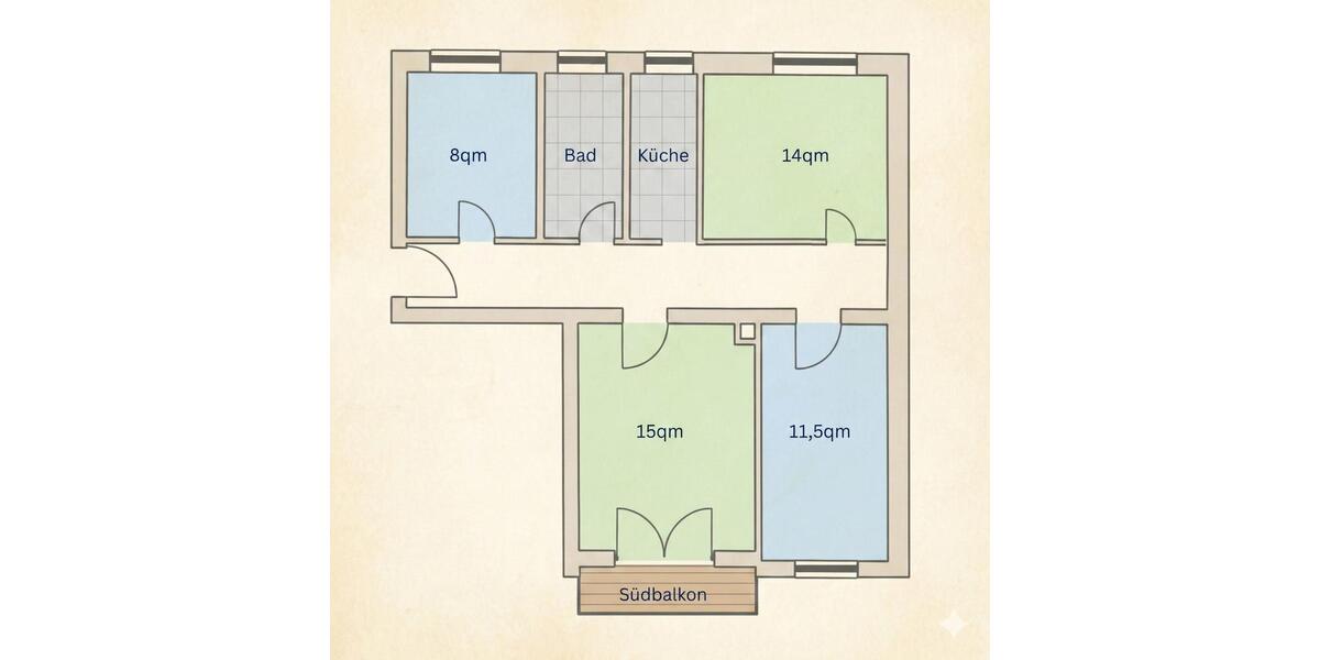 Hochparterre Augsburg Bergheim - 4 Zimmer, 67 m&sup2;, 500&euro; | Angebot:26580885