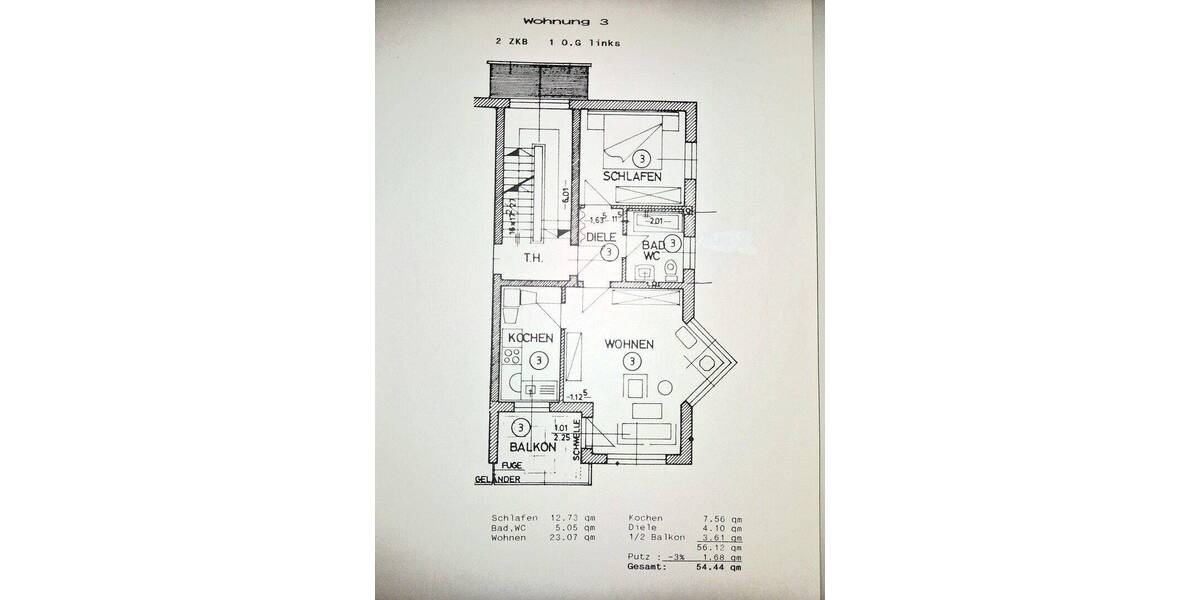 Etagenwohnung Diedorf Anhausen - 2 Zimmer, 55 m&sup2;, 219.500&euro; | Angebot:26909014