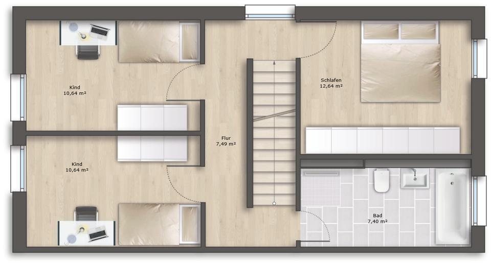 Erstbezug: Reiheneckhaus mit Garten, Dachterrasse und optimaler Anbindung in Augsburg-Kriegshaber zimmer