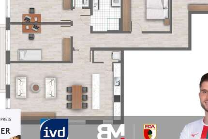 Wohnung Augsburg Innenstadt - 4 Zimmer, 140 m&sup2;, 1.105.000&euro; | Angebot:22324915