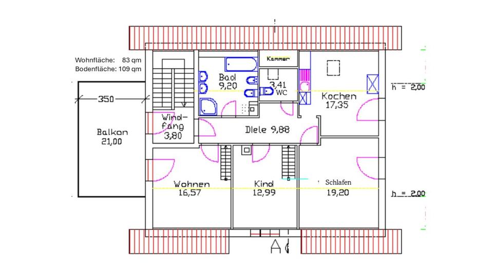 Dachgeschoßwohnung Geltendorf - 3 Zimmer, 83 m&sup2;, 1.120&euro; | Angebot:25162744