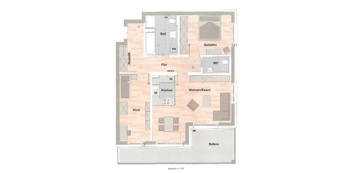 Etagenwohnung Neusäß - 3 Zimmer, 88 m&sup2;, 1.300&euro; | Angebot:26696380
