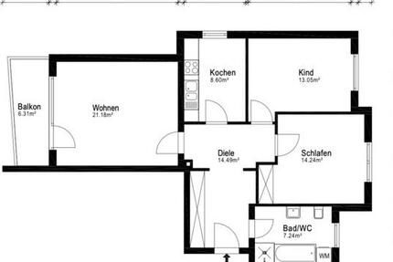 Sanierte 3-Zimmer-Wohnung in Haunstetten | 2 Tg-Stellplätze 3 zimmer