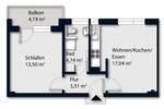 Erdgeschoßwohnung Stadtbergen - 1.5 Zimmer, 43 m&sup2;, 670&euro; | Angebot:26295471