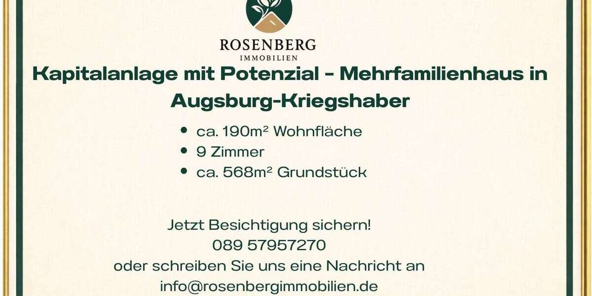 Einfamilienhaus Augsburg Bärenkeller - 9 Zimmer, 190 m&sup2;, 999.999&euro; | Angebot:26647922
