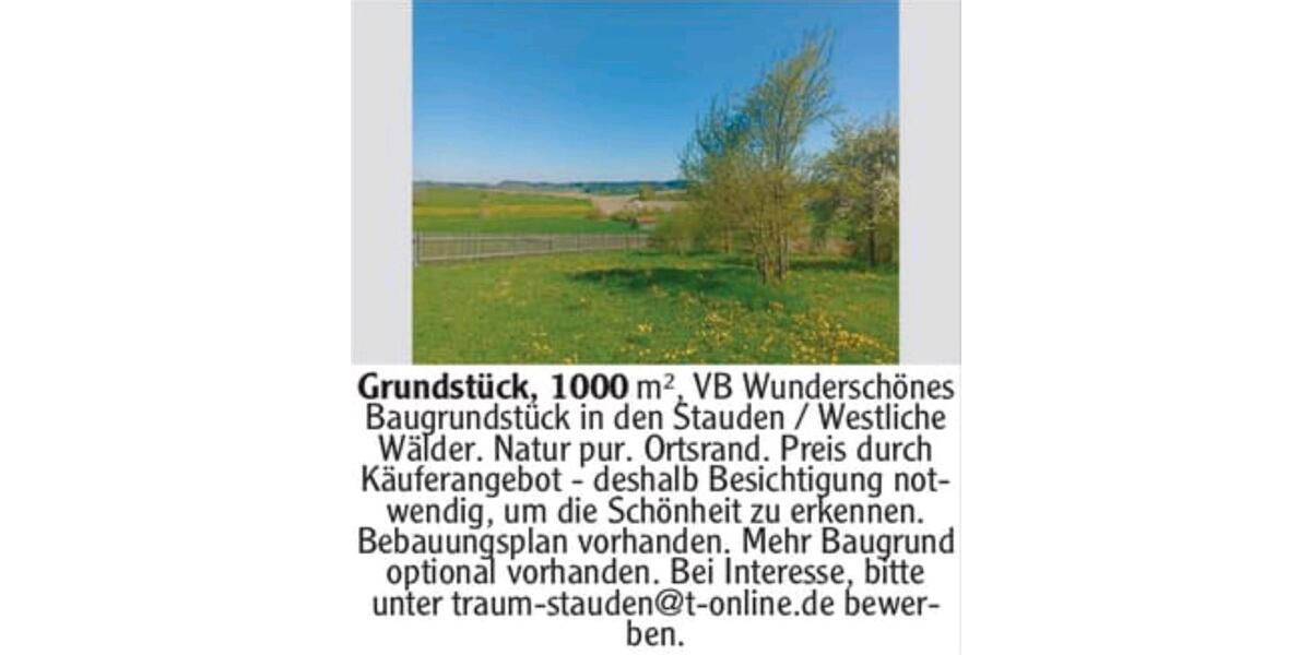 Grundstück Fischach - 360.000&euro; | Angebot:26588330