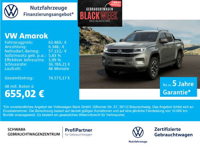 VW Amarok 4.444 km 63.480 € Gersthofen 86368