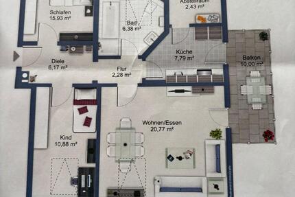 Wohnung Diedorf - 3 Zimmer, 69 m&sup2;, 330.000&euro; | Angebot:25406774