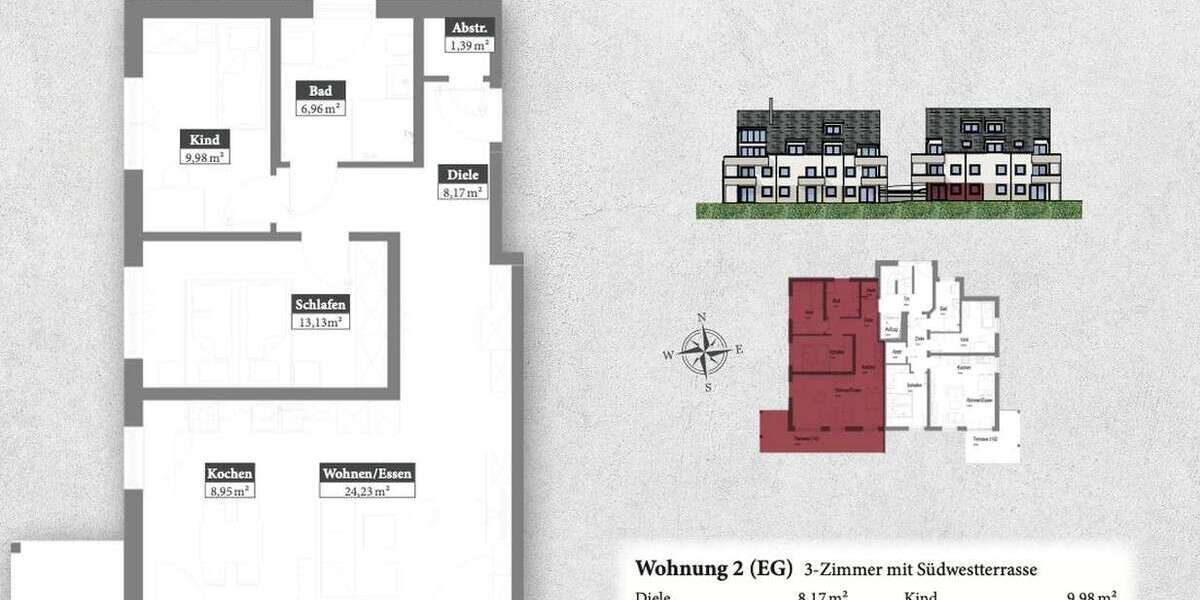 Etagenwohnung Mering - 3 Zimmer, 84 m&sup2;, 535.000&euro; | Angebot:25541328