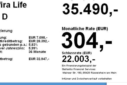 Opel Zafira Life 64.000 km 34.980 &euro; Augsburg 86159