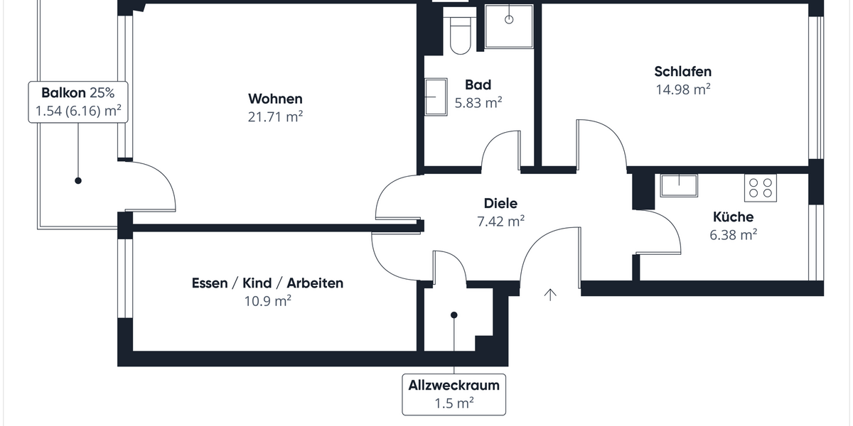 Urban Wohnen - im Grünen entspannen: 3-Zimmer-Wohnung nahe der Wertach - 3- Augsburg Oberhausen | Angebot:27142127