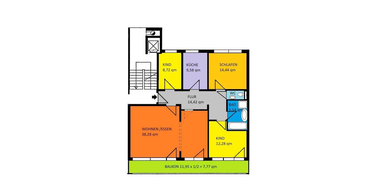 Etagenwohnung Augsburg Innenstadt - 4 Zimmer, 112 m&sup2;, 435.000&euro; | Angebot:26188529