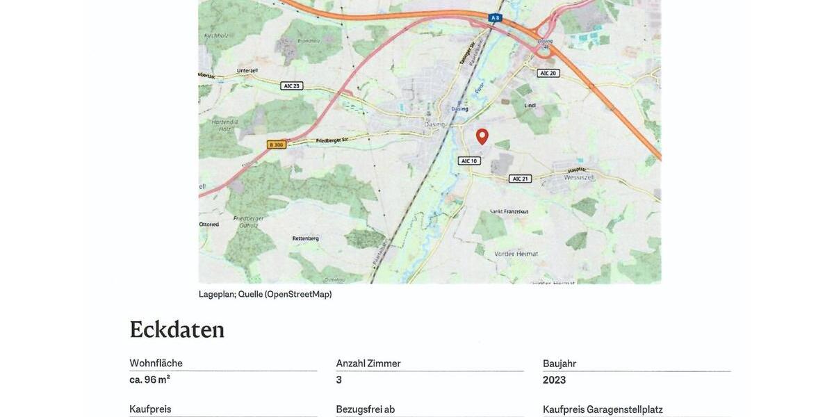 Erdgeschoßwohnung Dasing - 3 Zimmer, 96 m&sup2;, 649.000&euro; | Angebot:26876837