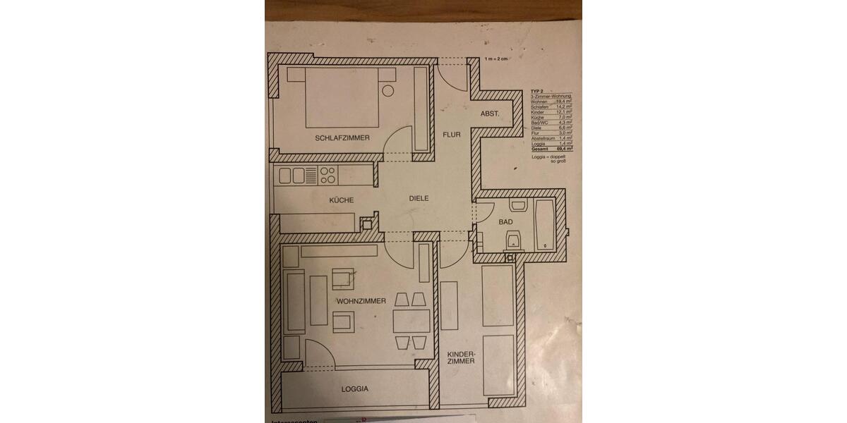 Etagenwohnung Augsburg Lechhausen - 3 Zimmer, 70 m&sup2;, 283.000&euro; | Angebot:26168338