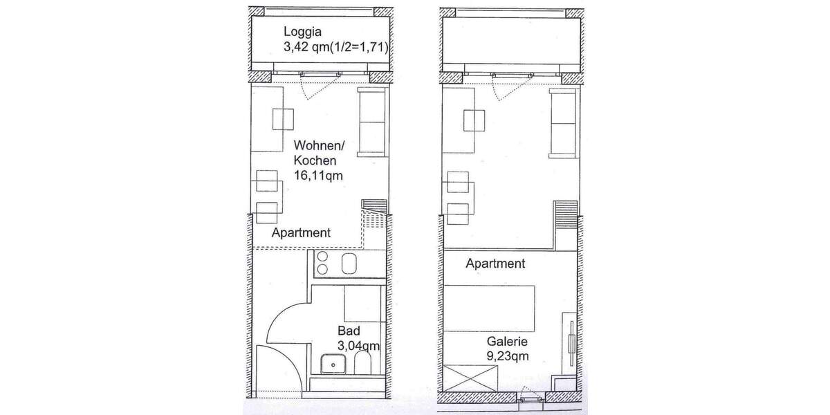 Etagenwohnung Augsburg Innenstadt - 1 Zimmer, 30 m&sup2;, 199.000&euro; | Angebot:26259343