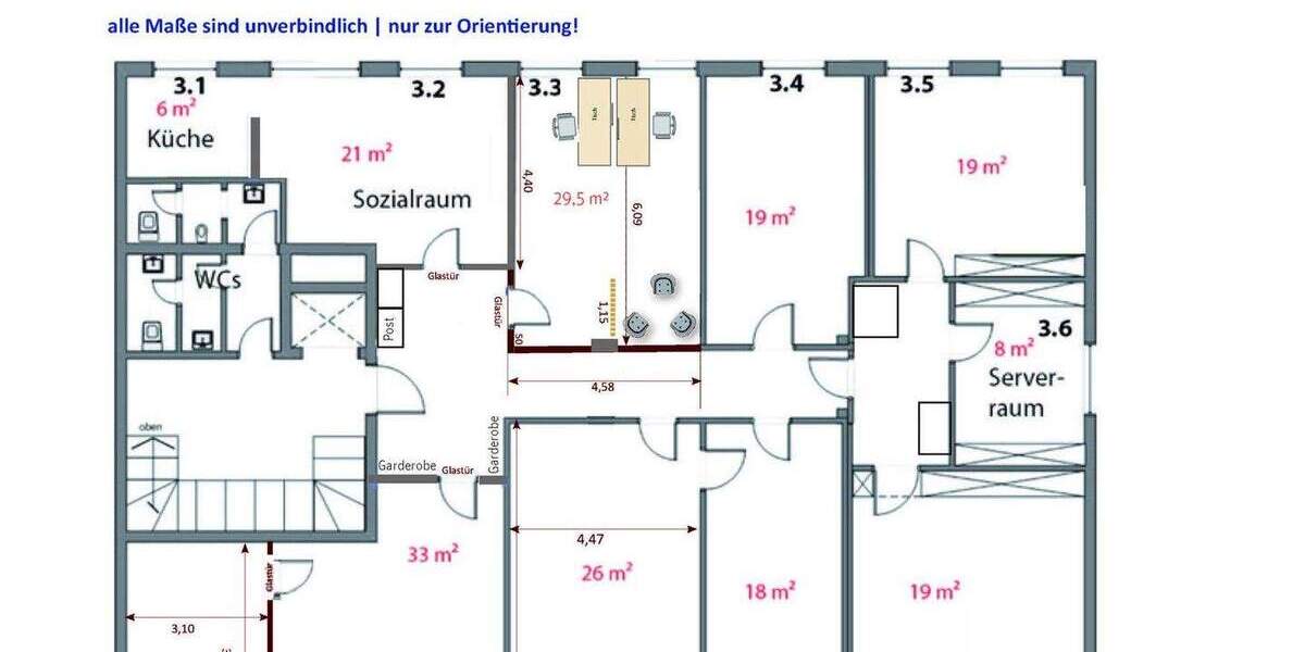Repräsentativ: Innenstadtbüro 30 m² Königsplatz (Bürogemeinschaft) zimmer