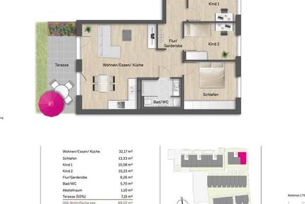 Wohnung Augsburg Bärenkeller - 4 Zimmer, 89 m&sup2;, 1.570&euro; | Angebot:24820411