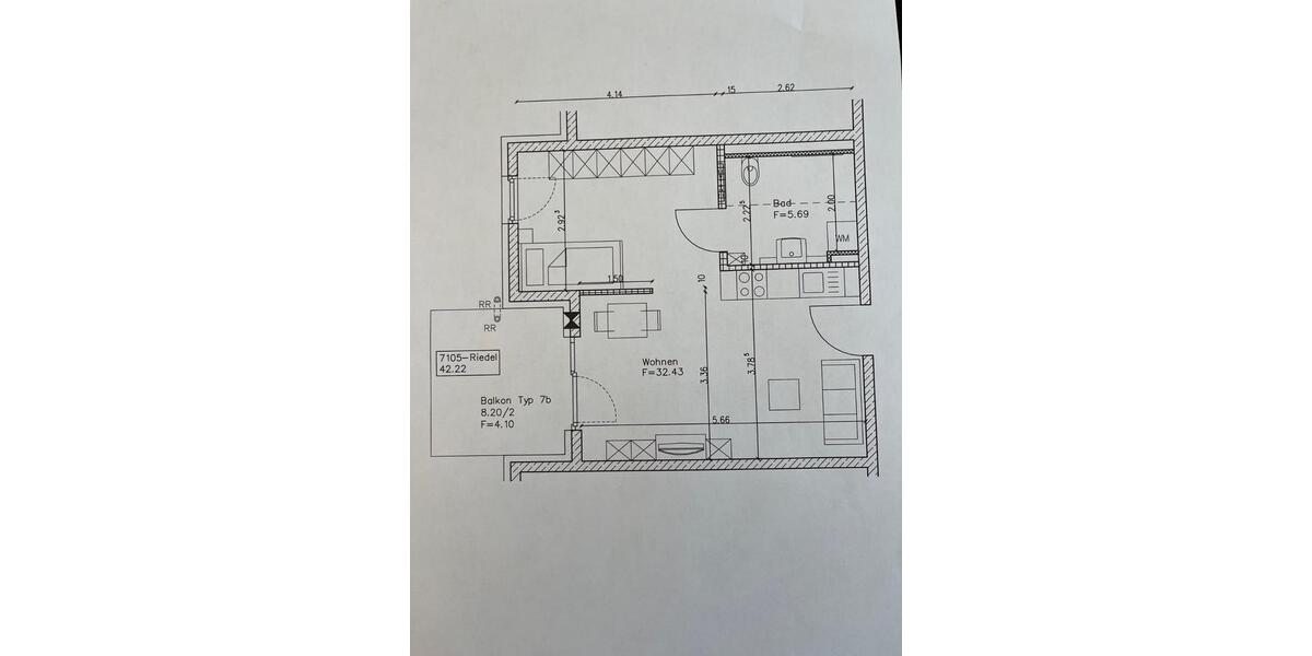 Etagenwohnung Augsburg Bärenkeller - 2 Zimmer, 42 m&sup2;, 260.000&euro; | Angebot:24534171