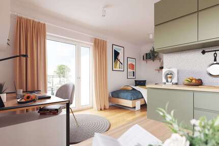 Wohnung Augsburg Antonsviertel - 1 Zimmer, 22 m&sup2;, 498&euro; | Angebot:24109893