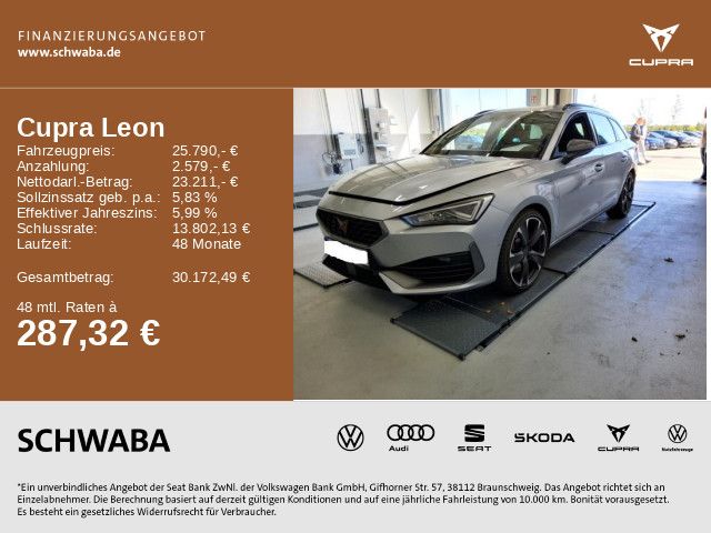Cupra Leon 39.100 km 24.790 € Gersthofen 86368