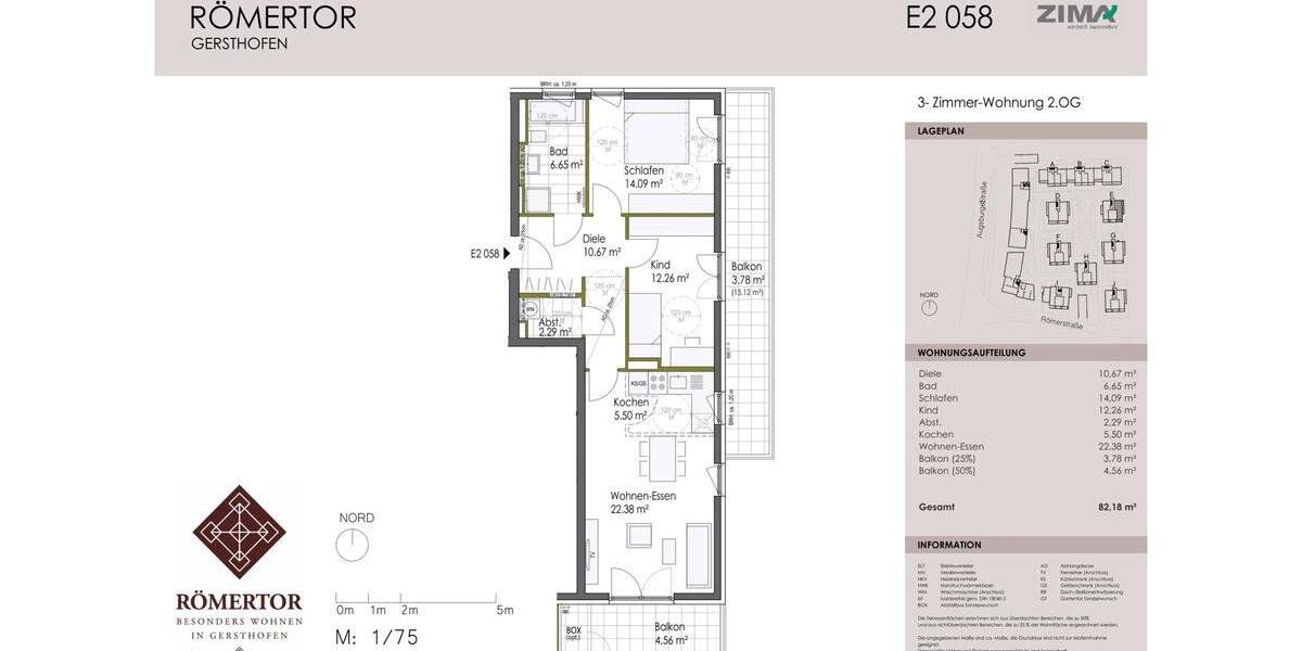 Etagenwohnung Gersthofen - 3.5 Zimmer, 82 m&sup2;, 439.663&euro; | Angebot:21641384