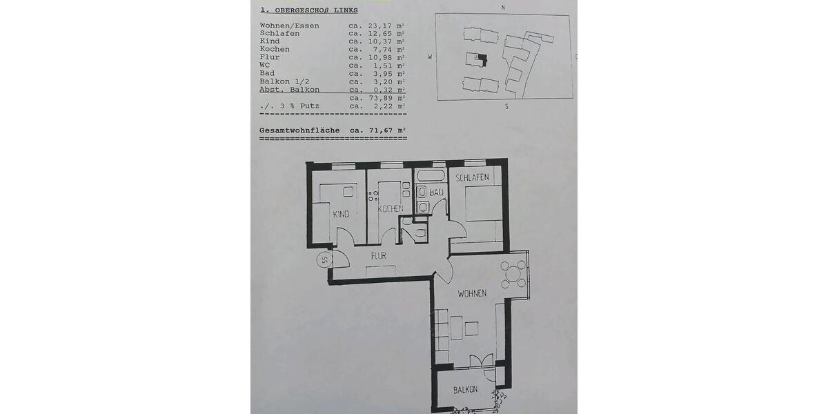 Etagenwohnung Langweid am Lech - 3 Zimmer, 72 m&sup2;, 267.000&euro; | Angebot:25991033