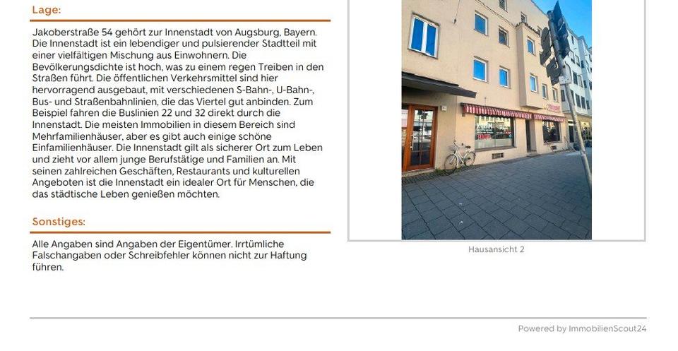Mehrfamilienhaus, Wohnhaus Augsburg Innenstadt - 14 Zimmer, 278 m&sup2;, 1.150.000&euro; | Angebot:26897792