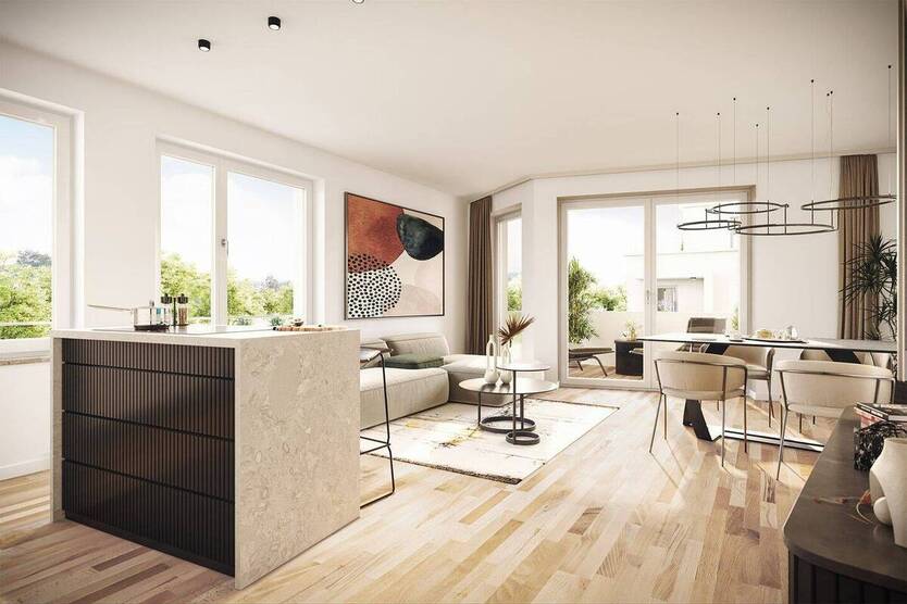 Großartig geschnittene 3-Zimmer-Gartenwohnung mit zwei Terrassen & En-Suite-Bad 3 zimmer