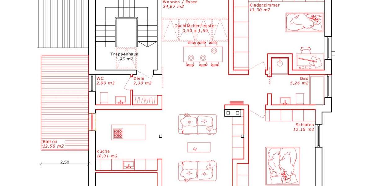 Dachgeschoßwohnung Meitingen - 4 Zimmer, 93 m&sup2;, 1.250&euro; | Angebot:26326651