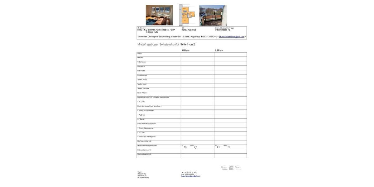 Terrassenwohnung Augsburg Hochzoll - 2 Zimmer, 70 m&sup2;, 980&euro; | Angebot:26610665