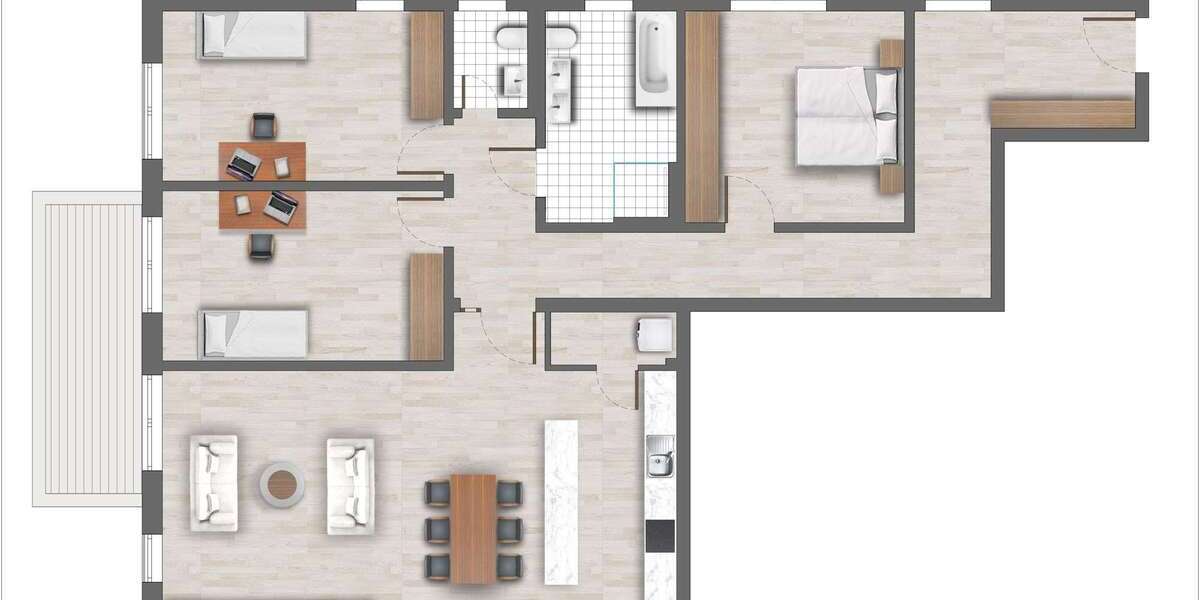 Etagenwohnung Augsburg Innenstadt - 4 Zimmer, 140 m&sup2;, 1.105.000&euro; | Angebot:22324915