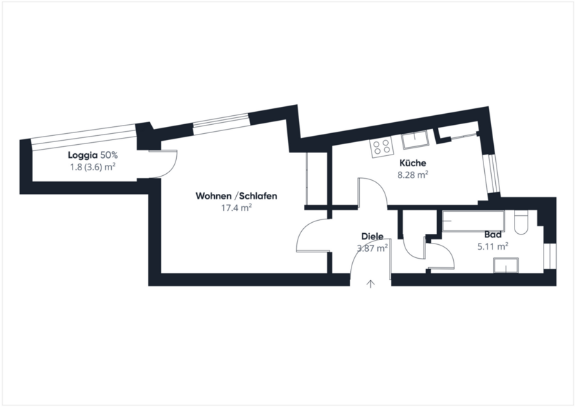 Wohnen am Lech - grün, zentral, lebendig - 1-Zimmer-Wohnung mit Loggia
1 zimmer