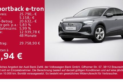 Audi Q4 e-tron 29.199 km 25.790 € Gersthofen 86368