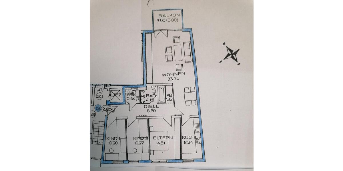 Etagenwohnung Augsburg Antonsviertel - 4 Zimmer, 97 m&sup2;, 440.000&euro; | Angebot:24700944
