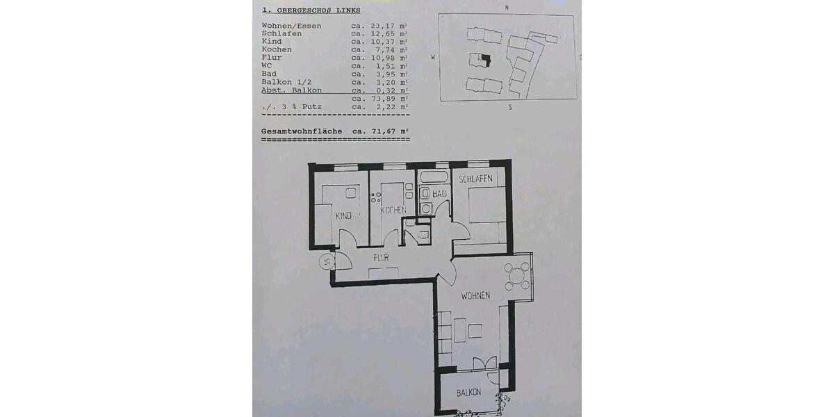 Etagenwohnung Dasing - 3 Zimmer, 72 m&sup2;, 265.000&euro; | Angebot:25993320