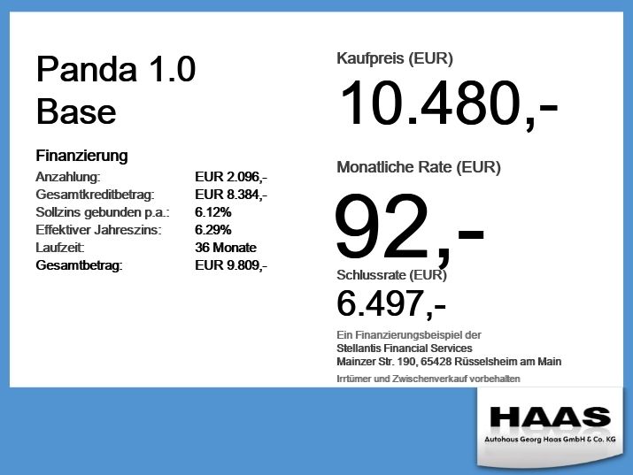 Fiat Panda 9.000 km 10.480 &euro; Augsburg 86159