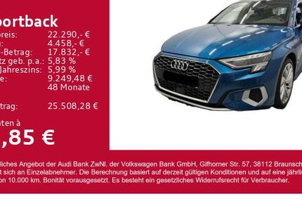 Audi A3 58.600 km 22.290 € Gersthofen 86368