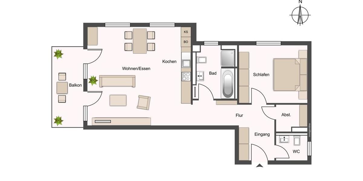 Etagenwohnung Augsburg Bergheim - 2 Zimmer, 79 m&sup2;, 1.300&euro; | Angebot:26578886