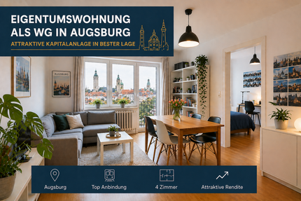 Wohnung Augsburg Pfersee - 4 Zimmer, 65 m&sup2;, 430.000&euro; | Angebot:26381141