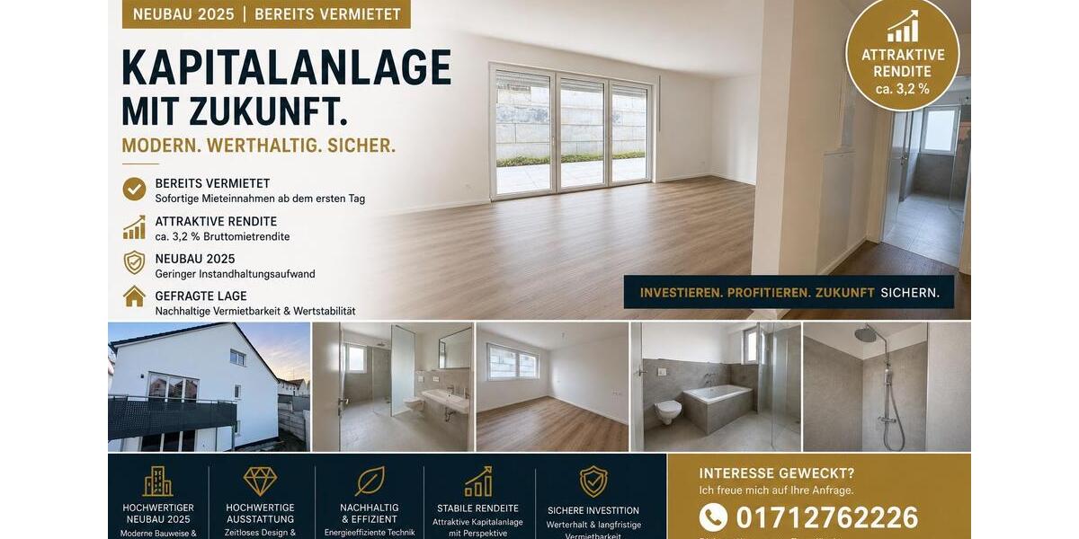 Erdgeschoßwohnung Aichach - 3 Zimmer, 98 m&sup2;, 499.000&euro; | Angebot:26637445