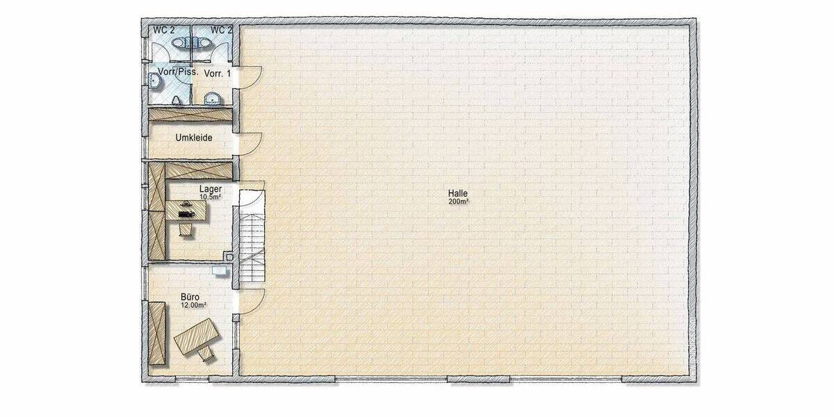 Werkstatt mit Ausstellungsfläche, Büro, Lager und Betriebsleiterwohnung in Bestlage von Kissing zimmer